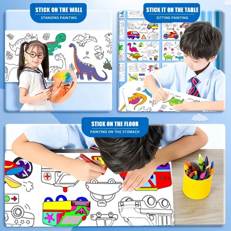 Kids Coloring Paper Roll Stick - Kids Education Laptop 评论和价格