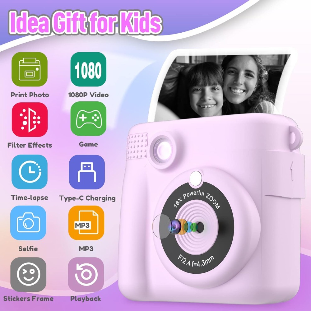 Instant Print Camera for Kids, - Kids Educational Videos 评论和价格
