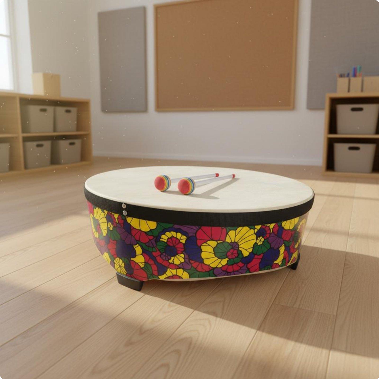 22 Inch Wooden Kids Floor Drum - Kids Education Group 评论和价格