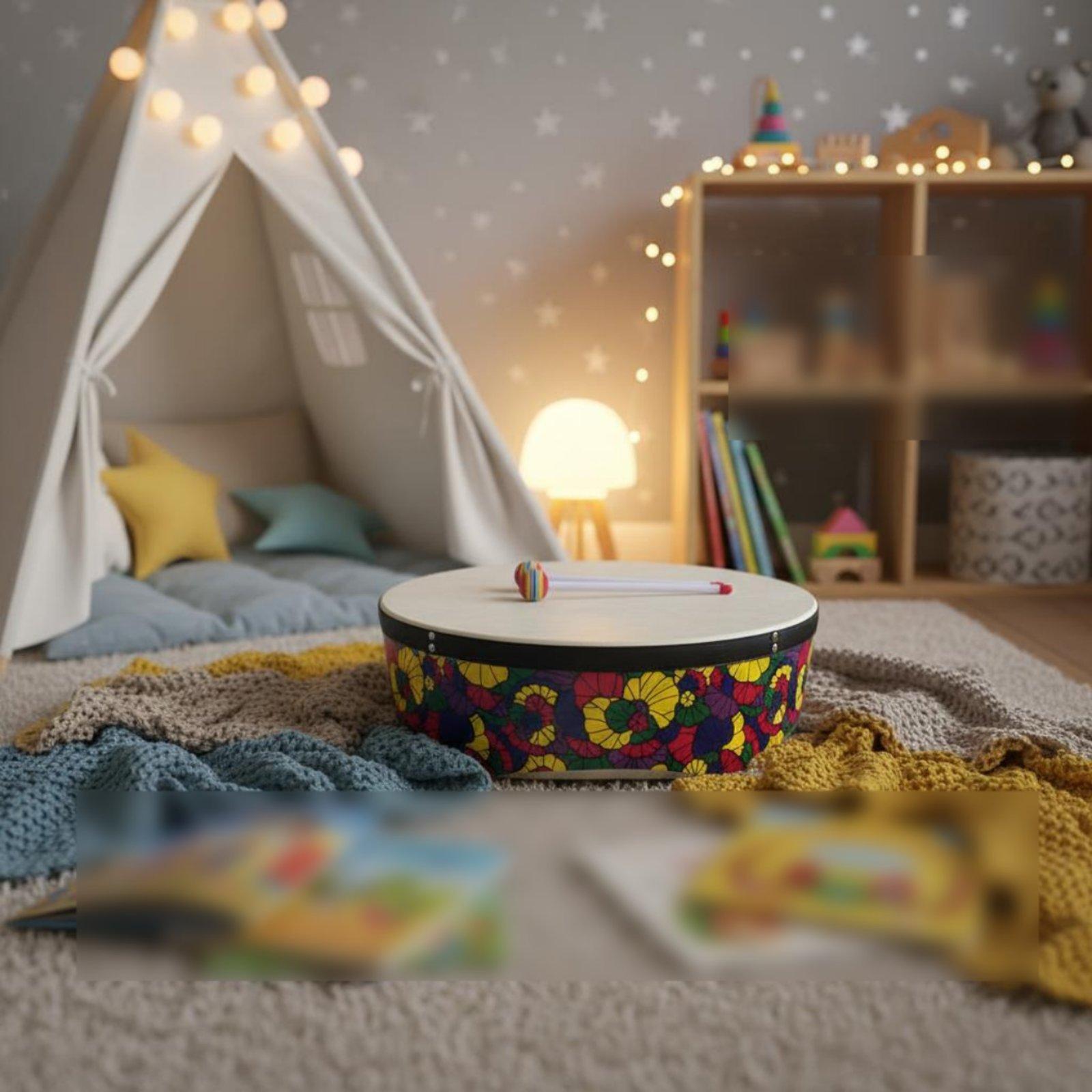 22 Inch Wooden Kids Floor Drum - Kids Education Group 评论和价格