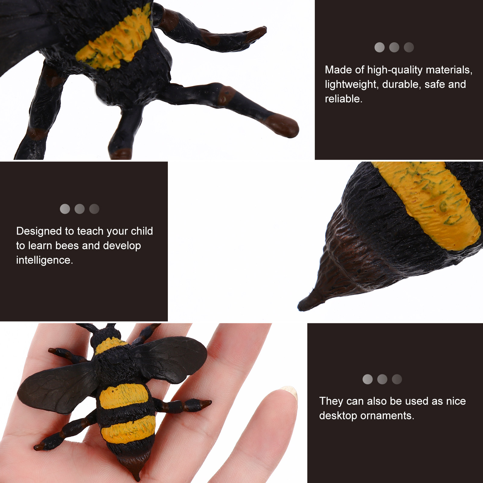 3Pcs Realistic Bee Shape Decor - Kids Education Learning 评论和价格