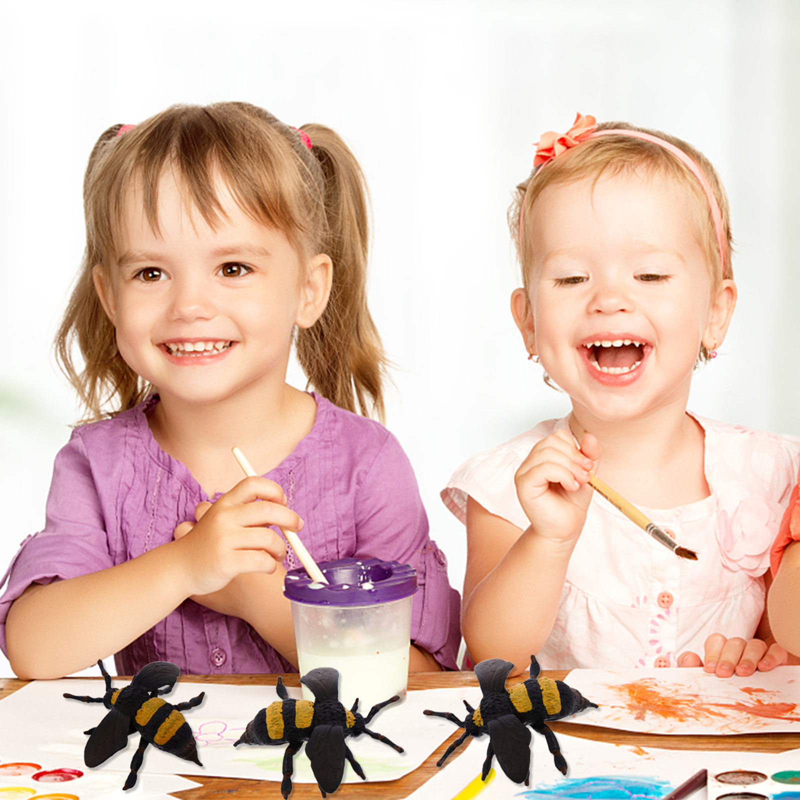 3Pcs Realistic Bee Shape Decor - Kids Education Learning 评论和价格
