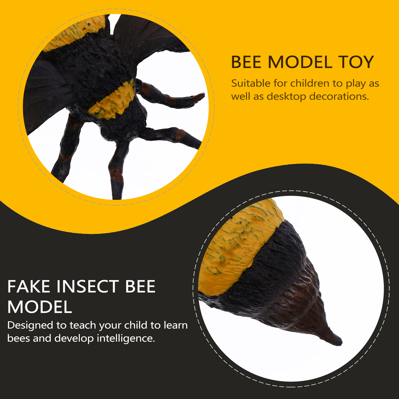 3Pcs Realistic Bee Shape Decor - Kids Education Learning 评论和价格