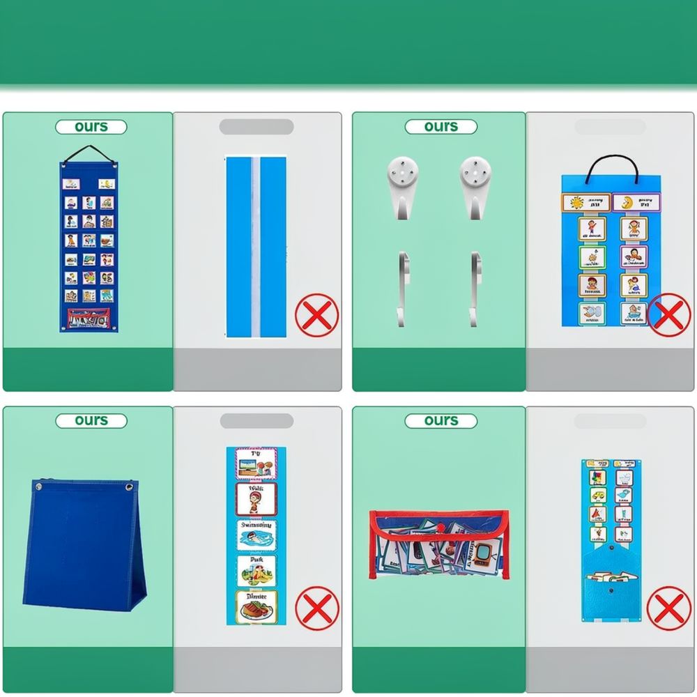 Kids Visual Routine Chart Dail - Kids Education Charts 评论和价格