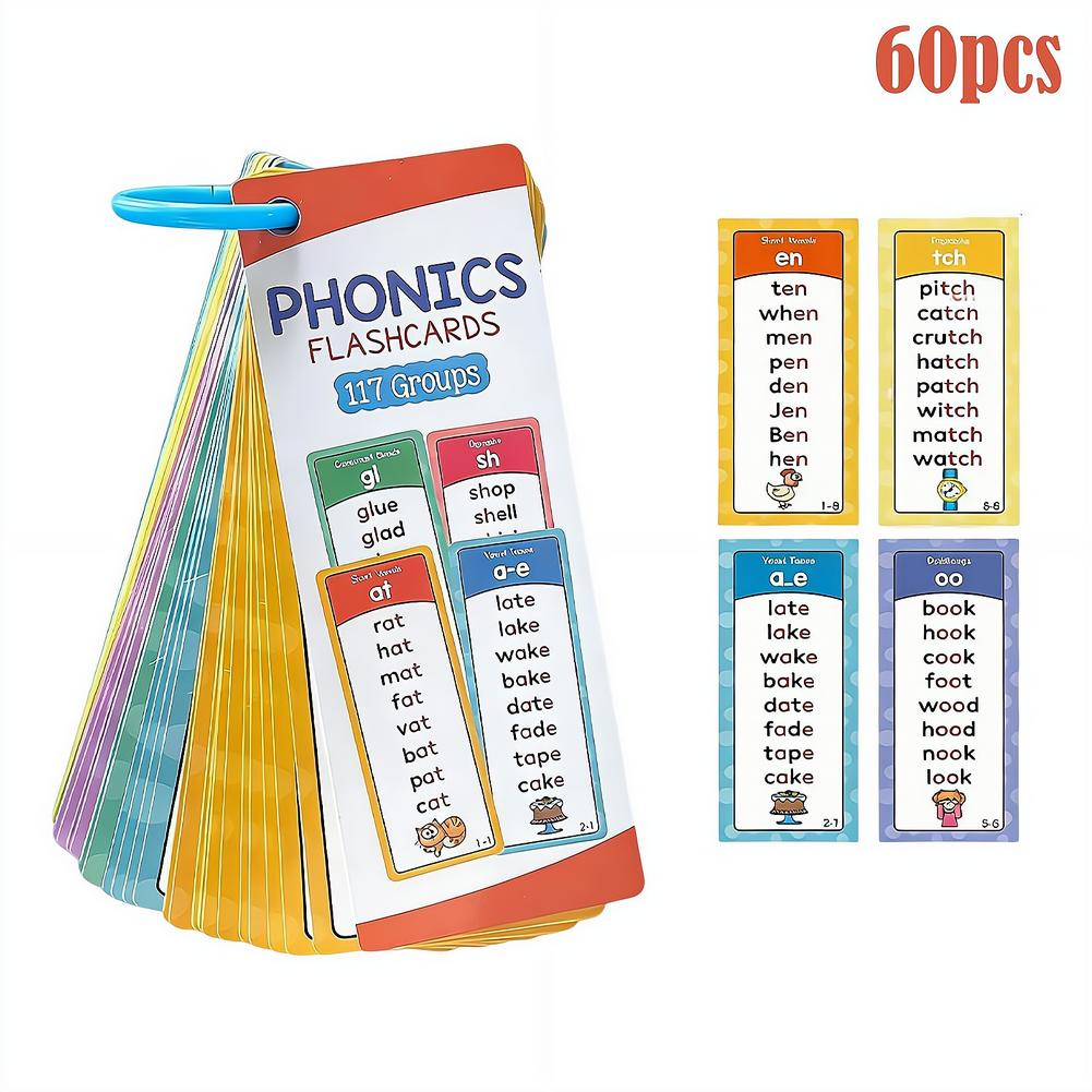 Phonics Flashcards Set, 60pcs  - Kids Education Group 评论和价格
