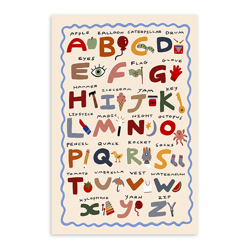 Kids Alphabet ABC Poster Carto - Kids Education Charts 评论和价格